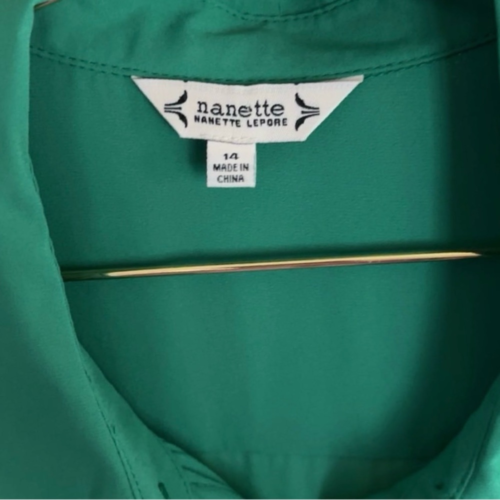 Nanette Lepore full length button placket down front of dress w/tie belt Size 14 - Picture 3 of 6